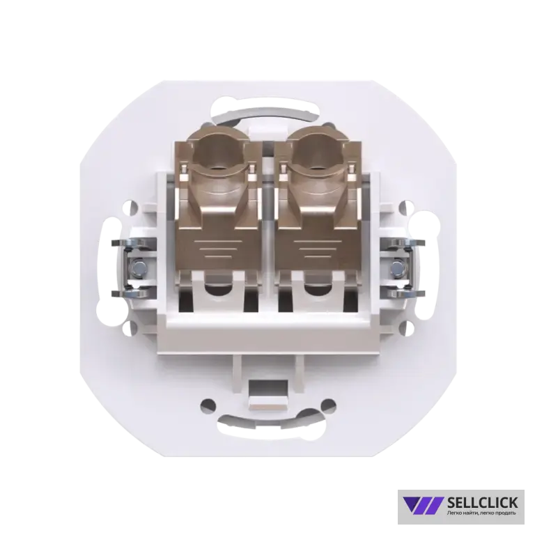 Встраиваемая двойная компьютерная розетка CADUCEUS ALING EON с модулями Keystone RJ45 8P8C cat.6 FTP, механизм