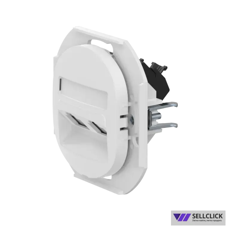 Встраиваемая двойная компьютерная розетка CADUCEUS ALING EON с модулями Keystone RJ45 8P8C, cat.5e, UTP, механизм