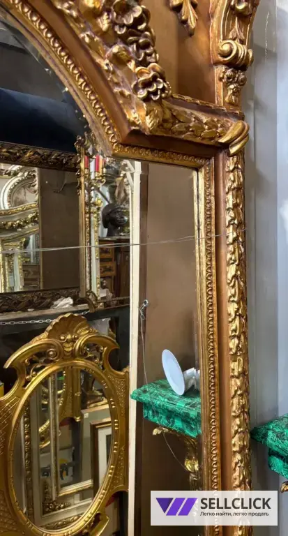 Зеркало Большое. Ампир. Барокко. Золотая рама. Винтажная мебель
