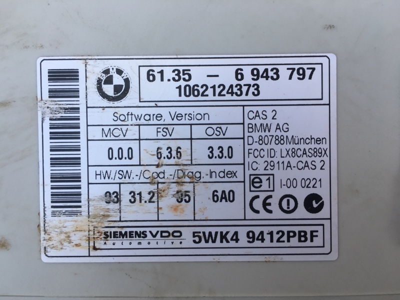 Блок управления CAS  БМВ Е60 Е61 / BMW 5 Е60 Е61 2003-2009г.