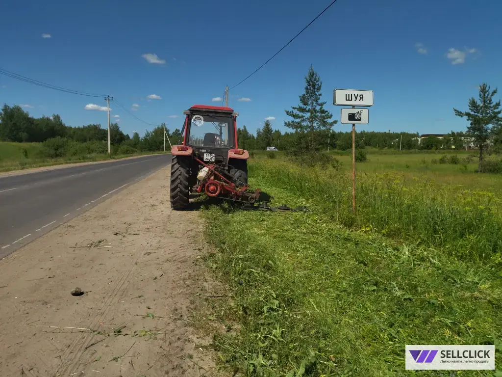 покос травы и борщевика трактором
