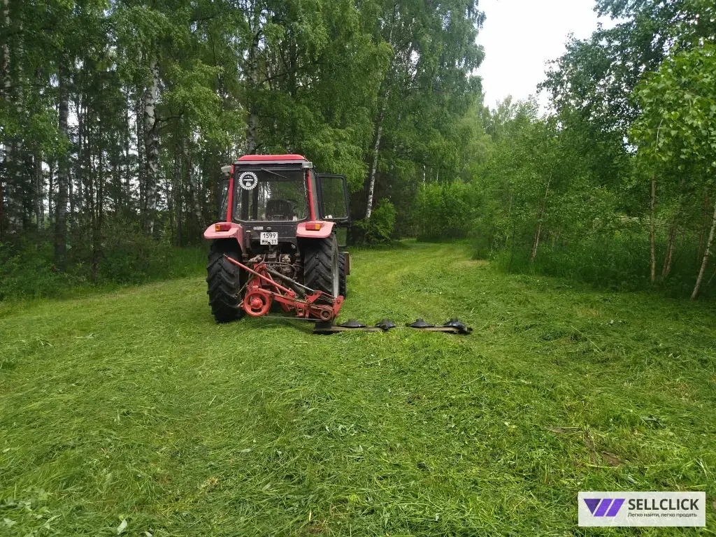 покос травы и борщевика трактором