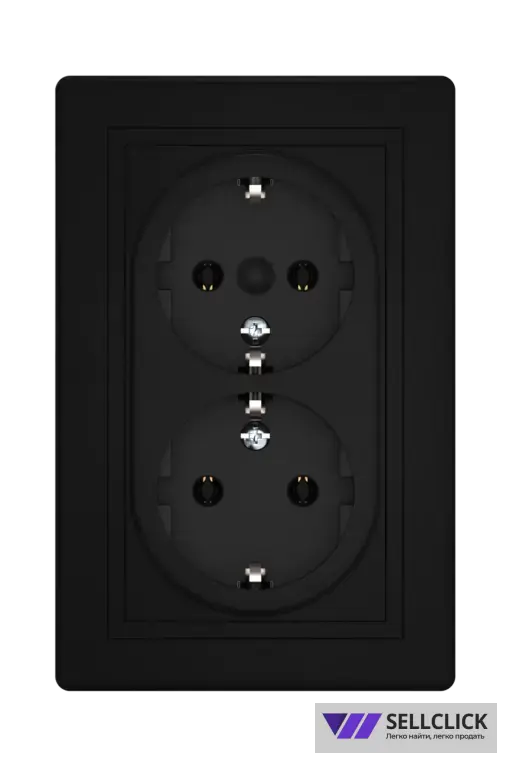 Розетка скрытой установки CADUCEUS ALING PRESTIGE, двойная, с заземлением, без шторок, с пластиковым основанием, 16А, 250В~