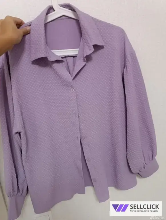 Блузка рубашка лавандового цвета