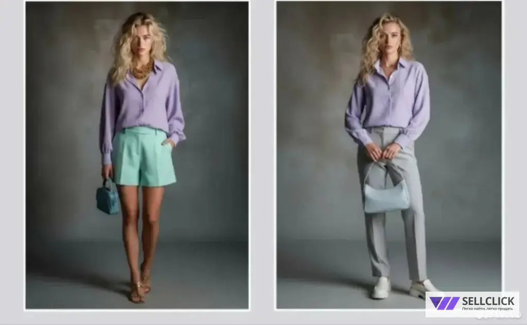 Блузка рубашка лавандового цвета