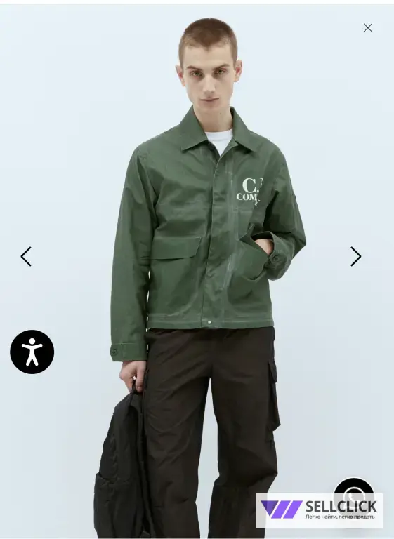 Куртка C.P.Company toob logo coated linen jacket