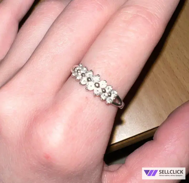 💍 СЕРЕБРО С ПОЗОЛОТОЙ / КОЛЬЦО / РАЗМЕР 17