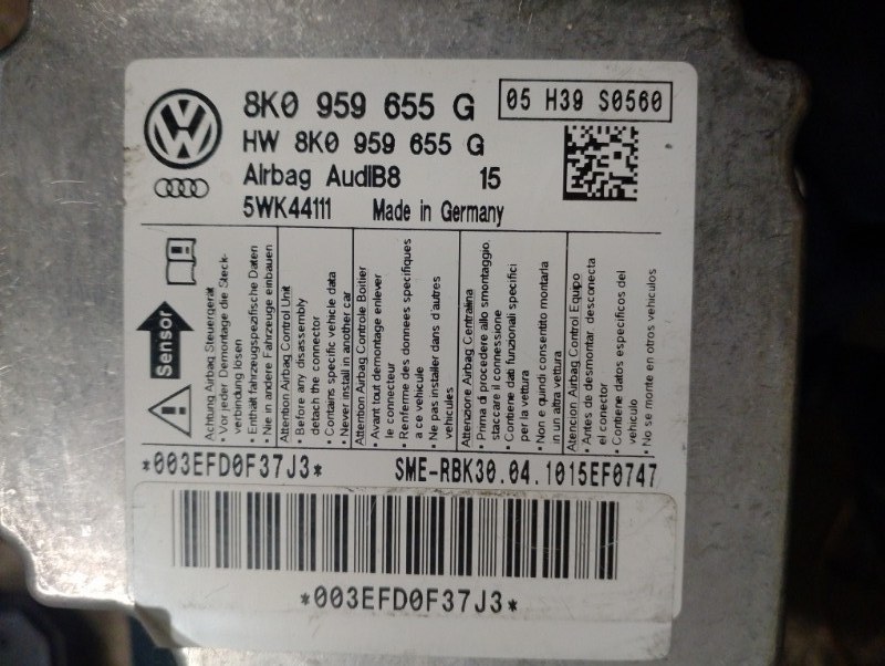 Блок управления AIR BAG / подушкой безопасности на Audi A5 8T / Ауди А5 8T 2007-2011г\nОригинал.\nВ отличном состоянии. Без дефектов.\nГарантия на установку и проверку.\nКонтрактная запчасть из Японии. \nОтправим в регионы ТК.\nНа этот автомобиль есть и д
