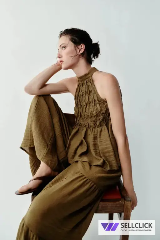 Zara Летний трендовый костюм двойка