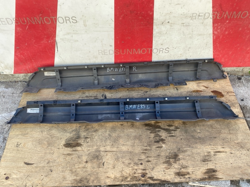 Накладки порогов наружные левая, правая комплект на BMW X3 E83 / BMW Х3 Е83 2004-2010г.\nОригинал.\nМ Пакет / M-Technik. Цвет черный.\nВ отличном состоянии. Без дефектов. Цена за 2шт.\nКонтрактная запчасть из Японии. Отправим в регионы ТК.
