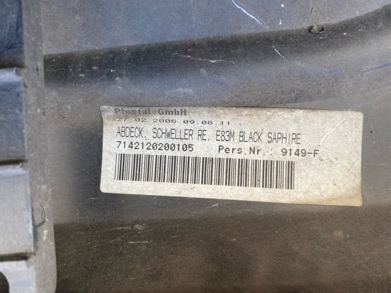Накладки порогов наружные левая, правая комплект на BMW X3 E83 / BMW Х3 Е83 2004-2010г.\nОригинал.\nМ Пакет / M-Technik. Цвет черный.\nВ отличном состоянии. Без дефектов. Цена за 2шт.\nКонтрактная запчасть из Японии. Отправим в регионы ТК.