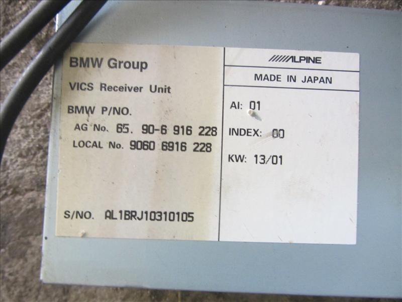 Приемник VICS Alpine блок управления навигацией 65906916228, С аукциона Японии. BMW 5 E39 рестайлинг M54 2.5 ТУ AT бензин седан 2000-2003г. Контрактная запчасть, авто без пробега по РФ., отличное