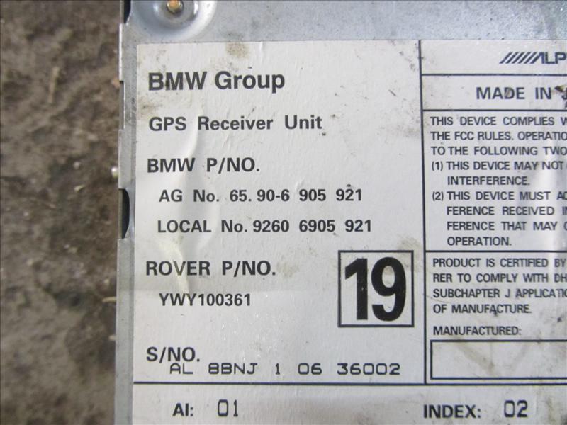 Блок модуль GPS навигации BMW 5 E39 Alpine 65906905921, С аукциона Японии. BMW 5 E39 рестайлинг M54 2.5 ТУ AT бензин седан 2000-2003г. Контрактная запчасть, авто без пробега по РФ., отличное