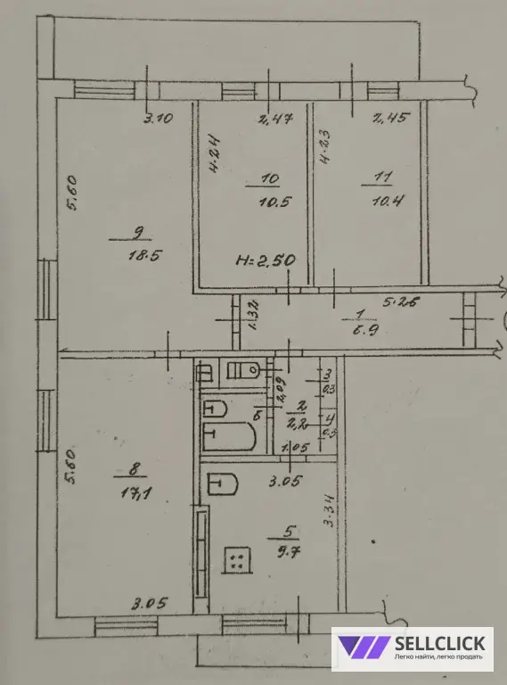 Продается уникальная четырёхкомнатная квартира в Центральном районе
