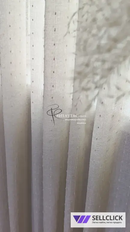 Тюль Лен Luxurious Dew. Млочный и Капучино