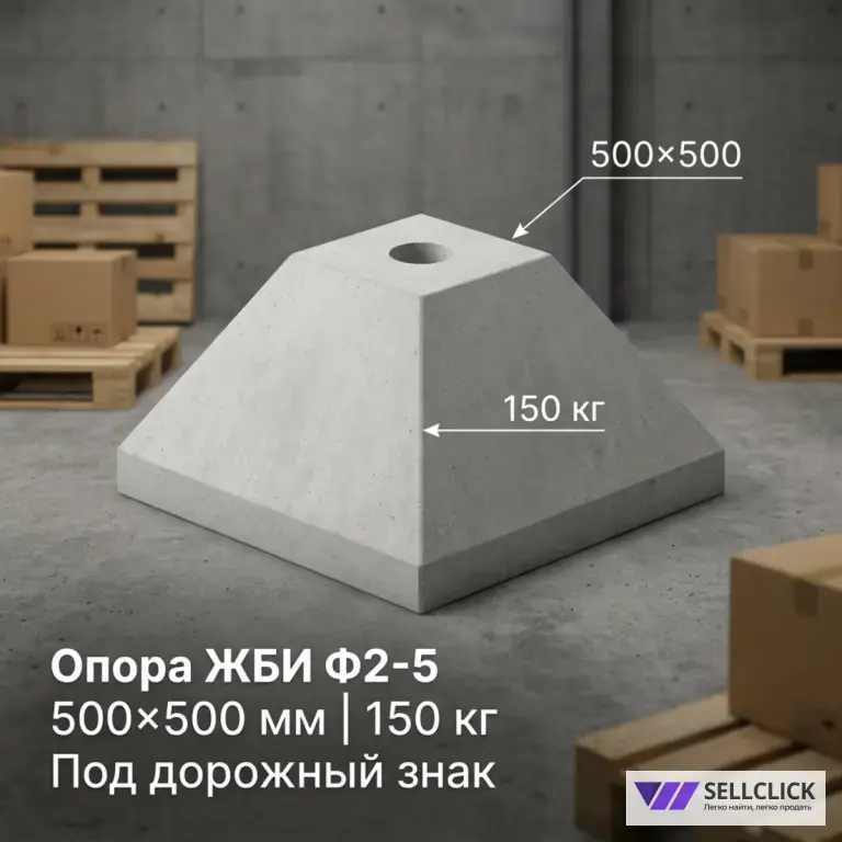 Опора ж/б под дорожный знак Ф2-5 конус. ГОСТ