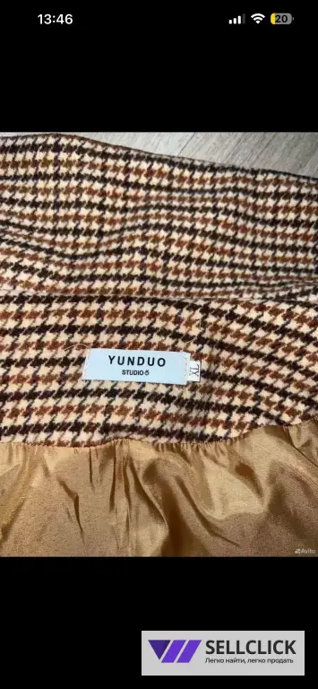 Пальто Yunduo Studio в клетку новое XL